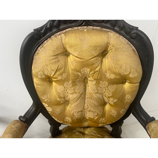 20th Century Napoleon III Louis XV Armchairs in Pearwood, Set of 2 For Sale - Image 14 of 15