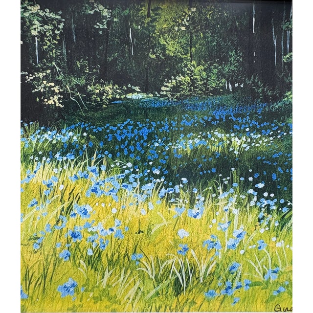 1990s Contemporary Texas Bluebonnets in Meadow in Custom Frame For Sale - Image 5 of 5