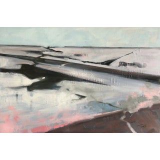 "As the Snow Leaves" Original Abstract Winter Landscape Painting by Tawna Allred For Sale