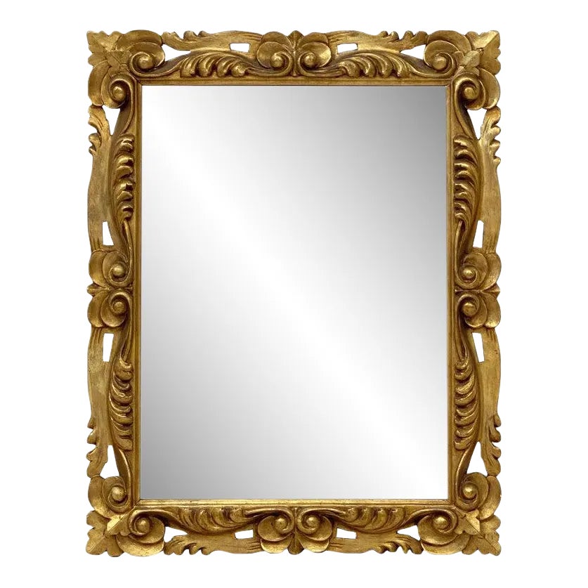 Italian Rococo Rectangular Beveled Mirror With Carved Gilt Frame (H 29 ...