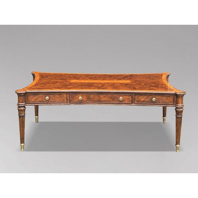 Brown Walnut Inlaid Coffee Table from Brights of Nettlebed, 1980s For Sale - Image 8 of 10