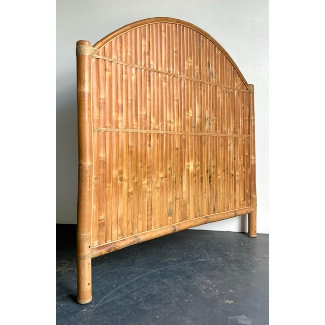 Vintage Boho Split Bamboo King Headboard For Sale - Image 10 of 12