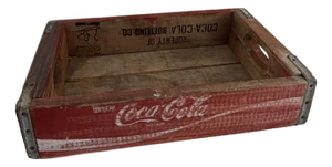 Vintage Coca Cola Wooden Bottle Crate—Red Advertising Case