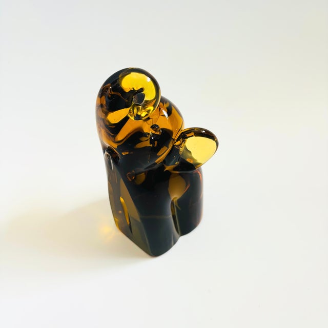 Murano Mid Century Sommerso Art Glass Elephant Bookend For Sale - Image 4 of 10