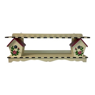1970s MacKenzie-Childs Style Americana Bird House Wall Shelf. For Sale