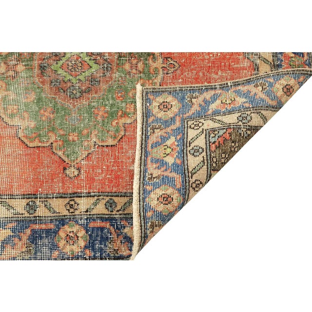 Mid 20th Century Mid 20th Century Distressed Vintage Turkish Area Rug For Sale - Image 5 of 7