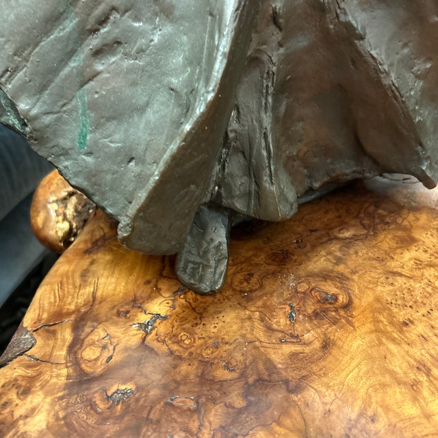 Metal Bronze Abstract Sculpture Signed and Dated For Sale - Image 7 of 10