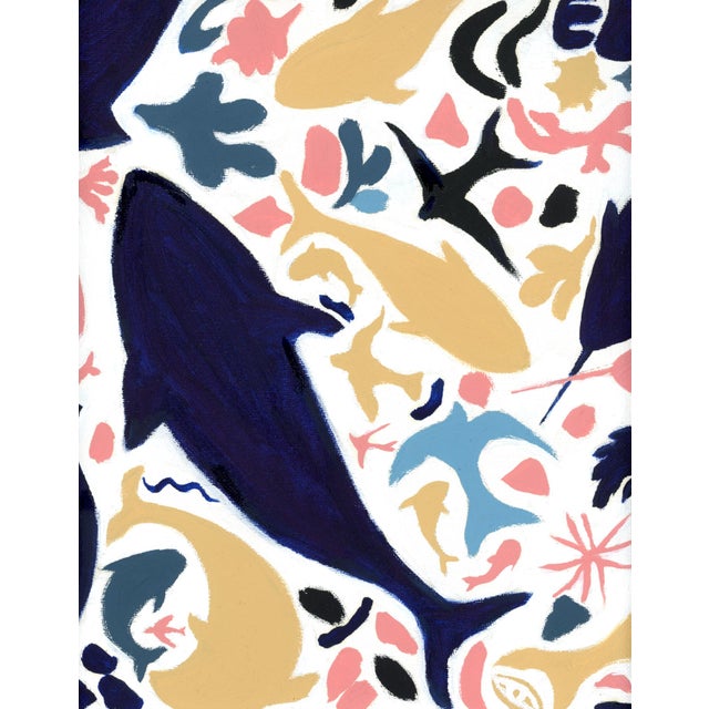 Matisse Inspired Shapes and Animals Modern Oil Painting by Alexandra Swistak For Sale - Image 4 of 8