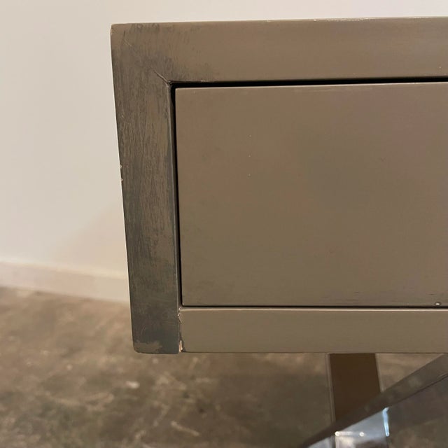 1980s Postmodern Chrome X Base Desk For Sale - Image 10 of 13