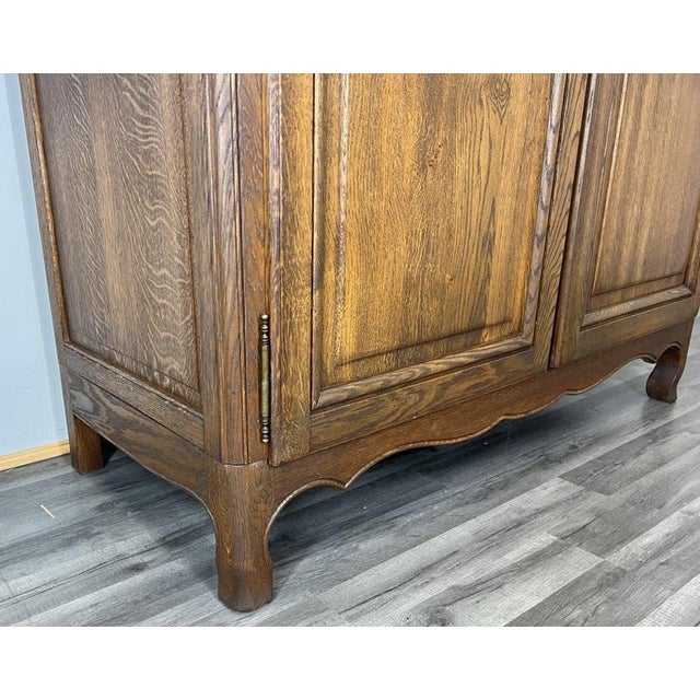 Vintage French Wardrobe in Oak For Sale - Image 9 of 12