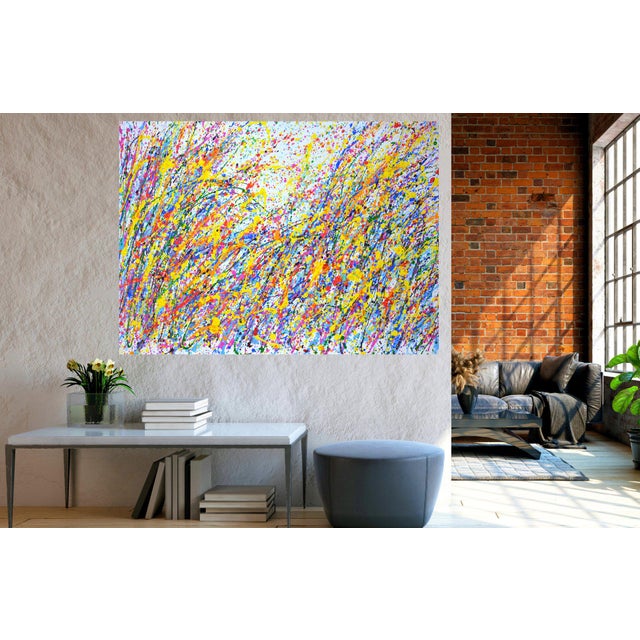 Textile Expression Summer 3.Modern Original Hand Painting For Sale - Image 7 of 8