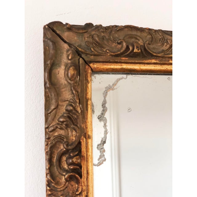 Gold Handcrafted Antique Rococo Full-Length Mirror Belgium, 1900 For Sale - Image 8 of 10