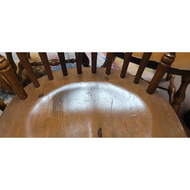 5 S Bent Brothers Colonial Pine Windsor Chairs For Sale In Philadelphia - Image 6 of 10