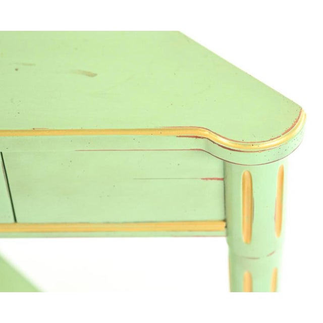 Grange France French Provicincial Seafoam Green Triangular End Table With Drawer, 2000s. For Sale In New York - Image 6 of 6