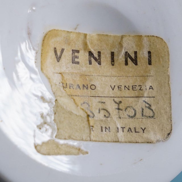 Glass Tomaso Buzzi for Venini Vase in Light Blue and Lattimo Glass Ca. 1933 For Sale - Image 7 of 7