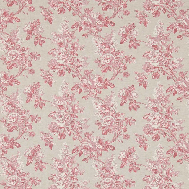 Sanderson Sorilla Damask Fabric in Rose/Linen For Sale