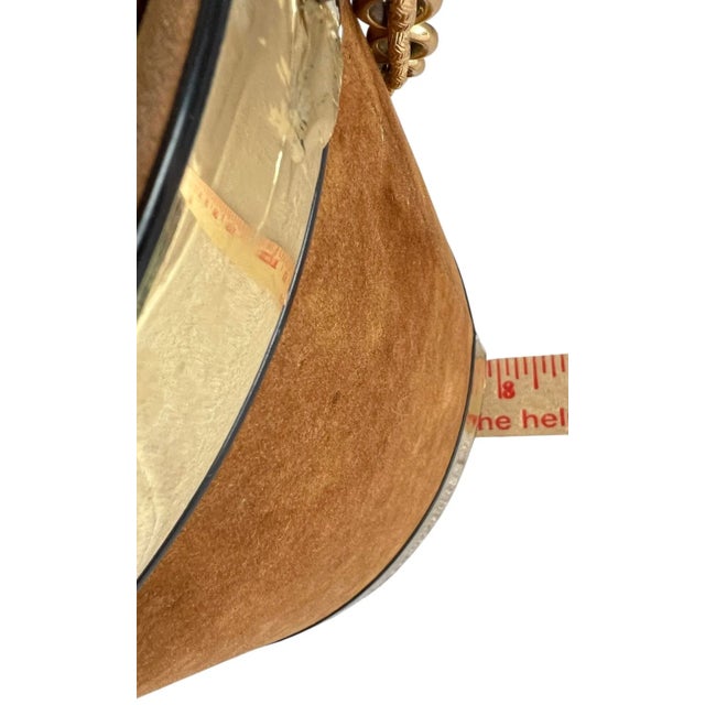 Georges Briard Brown Suede Ice Bucket With Gold Tone Chain Handle MCM 1960s Mid-Century For Sale - Image 12 of 12