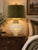 Late 20th Century Late 20th Century Sculptural Shell Urn Table Lamp With Moss Green Velvet and Gold-Lined Shade For Sale - Image 5 of 5