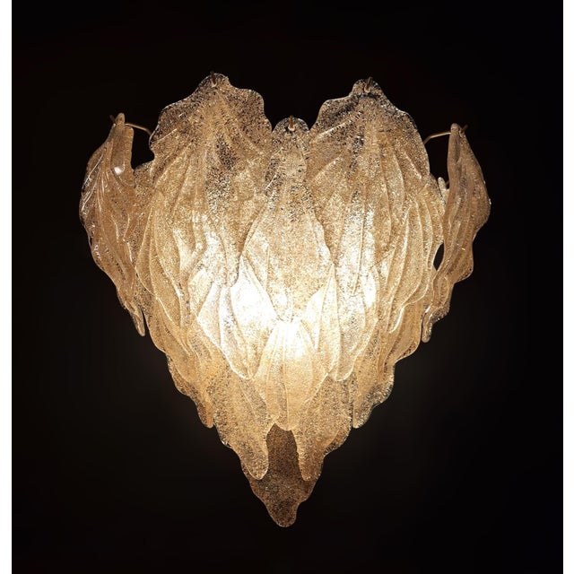 21st Century Amber Graniglia Leaves Sconces, a Pair For Sale - Image 6 of 9