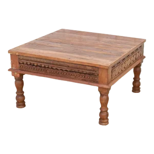 Rana Carved Square Teak Table