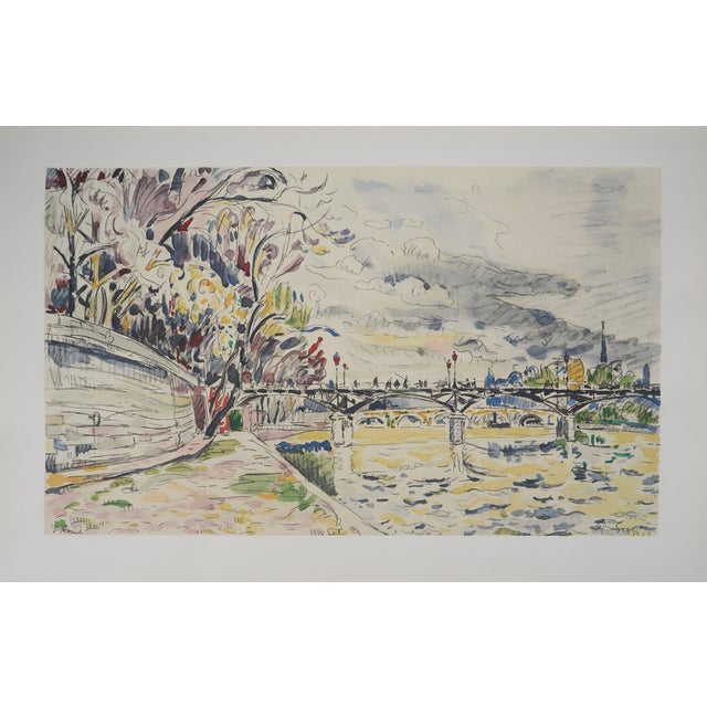 Paul Signac, Paris, The Passerelle des Arts Seen from the Quays of the Seine, Lithograph For Sale
