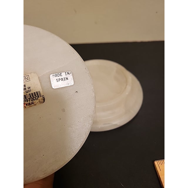 Restoration Hardware Alabaster Candle Holder Base For Sale - Image 9 of 9