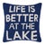 Contemporary Life is Better at the Lake Hook Pillow, 16" x 16" For Sale - Image 3 of 3