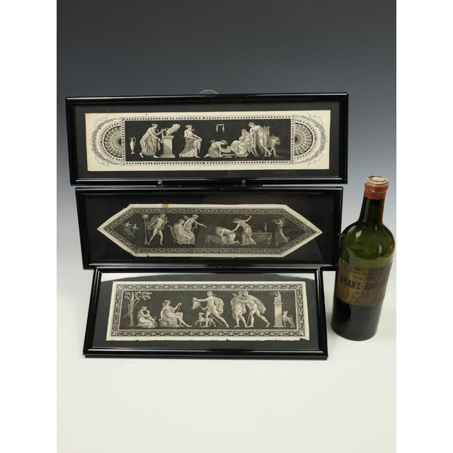 Set of three neoclassical stipple engravings, grand tour classical friezes, c.1790 a striking set of three late 18th-...