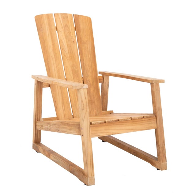 San Juan Teak Adirondack Chair - Natural For Sale In Philadelphia - Image 6 of 8