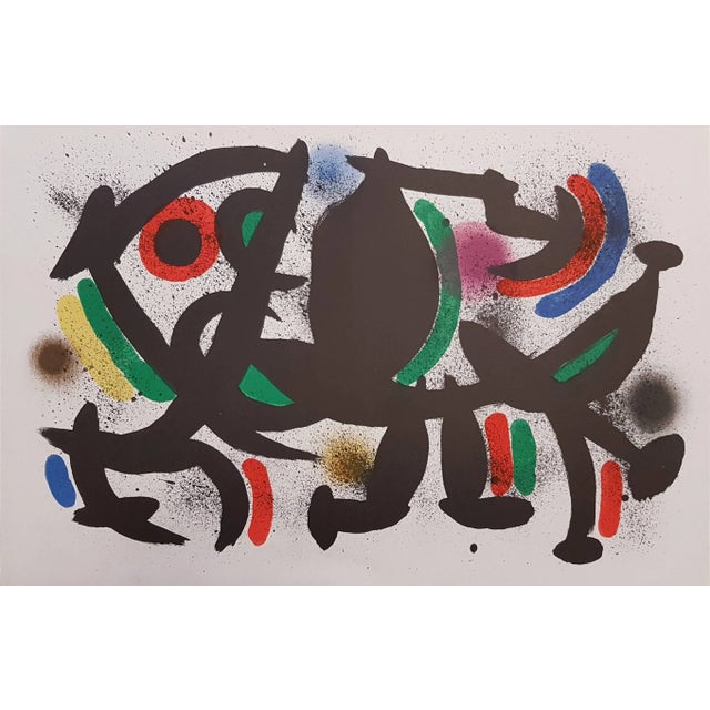 Original lithograph. Not signed. Plate viii from the suite of 11 lithographs realized for the catalog "mirò lithographer...