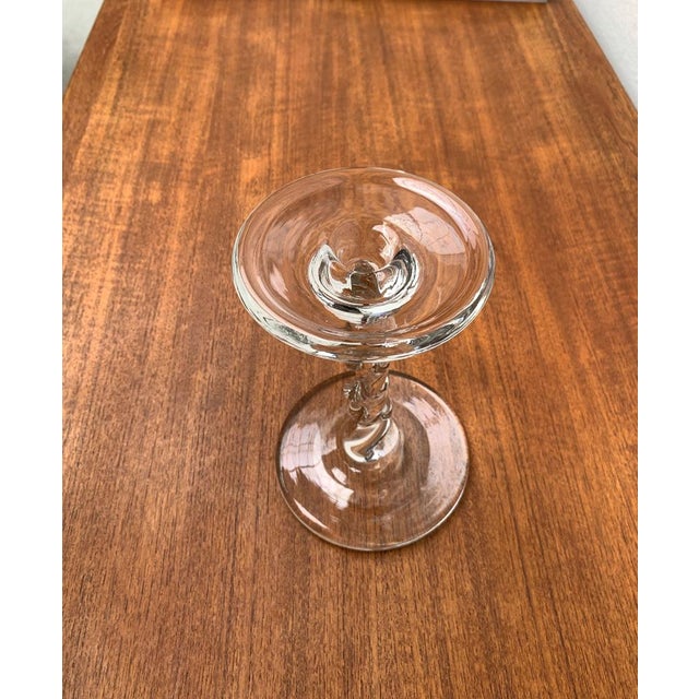 Vintage Glass Twisted Candle Stick Holder, 1970s, in Very Good conditions. Designed 1970 to 1979