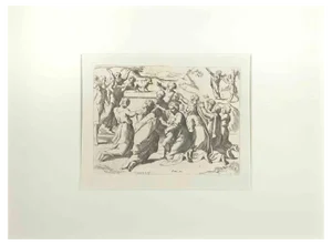 Giovanni Lanfranco, Genesis 32, Old Testament Story, Etching, 1600s