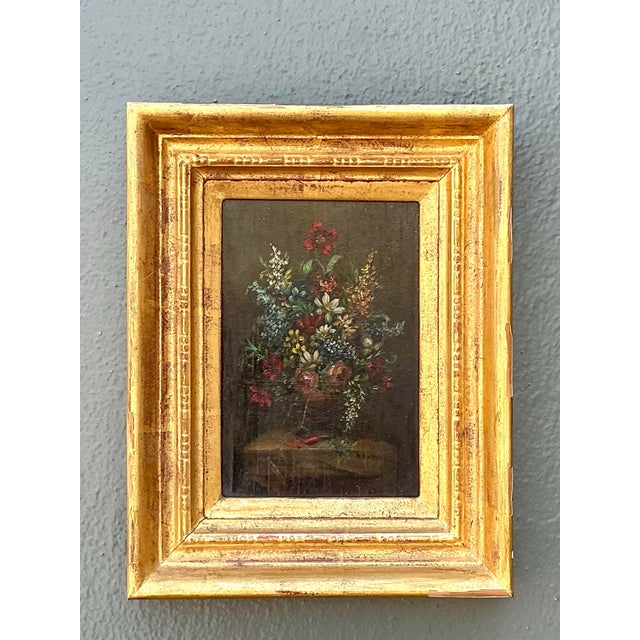 Vintage Original Floral Oil on Canvas For Sale - Image 11 of 12