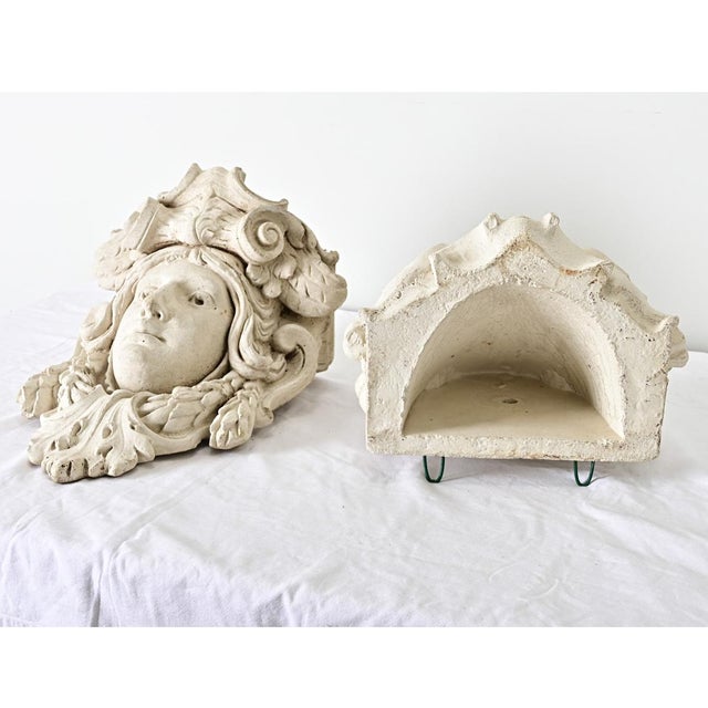 Early 20th Century French Pair of Reproduction Plaster Wall Planters For Sale - Image 11 of 11
