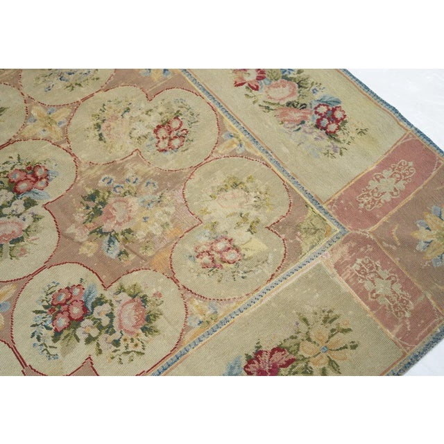 Brown Antique Needle Point Rug 6'0" X 9'0" For Sale - Image 8 of 10