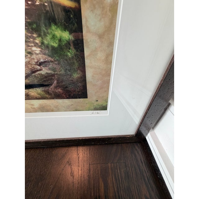 Ethereal Temple Scene, Lush Greenery, Golden Drapery, Fine Art Photography Framed For Sale - Image 11 of 11