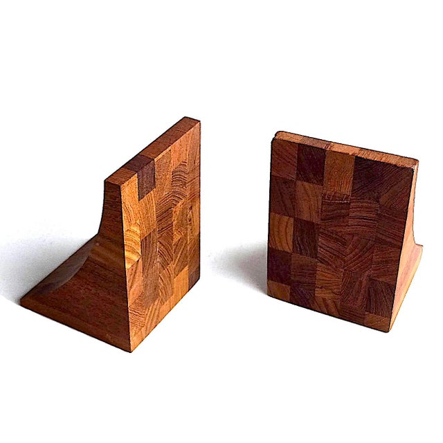 Brostrom, Denmark 1960s Brostrom Danish Teak Wood Bookends, a Pair For Sale - Image 4 of 9