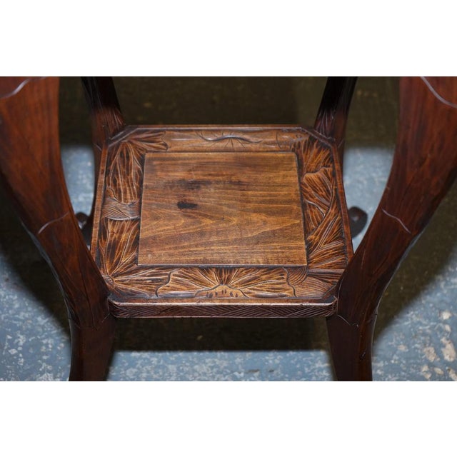 Hand Carved Occasional Side End Lamp Wine Table from Libertys London, 1950s For Sale - Image 10 of 15