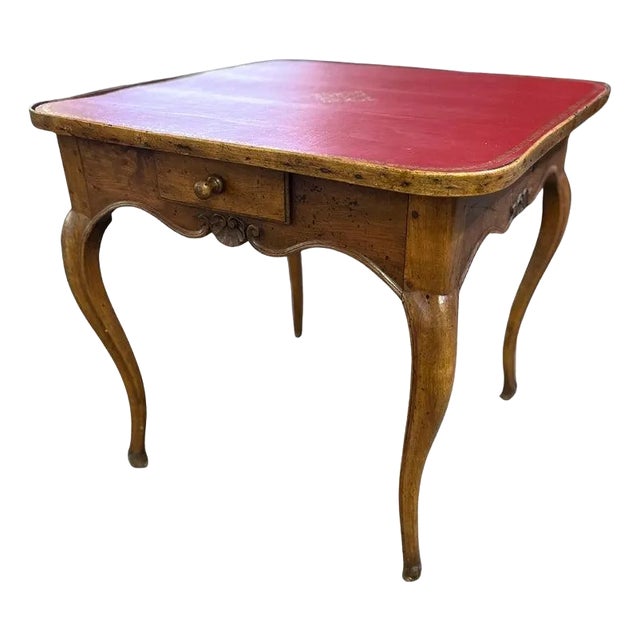 18th Century Louis XV Style Epoque Game Table With Leather Top For Sale
