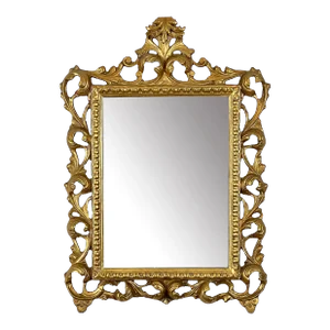 1980s Italian Baroque Style Carved & Gilded Mirror