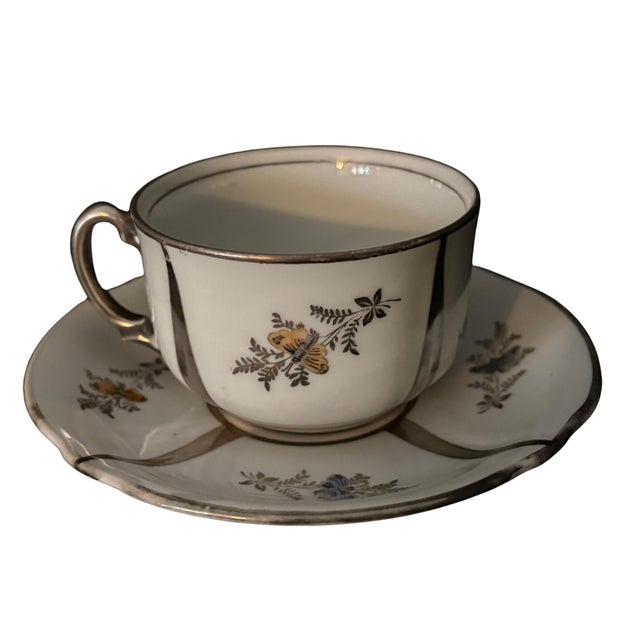 1930s Rudolf Wachter Bavaria Coffee Service, Floral W/ Sterling Trim - Set of 11 For Sale - Image 11 of 12