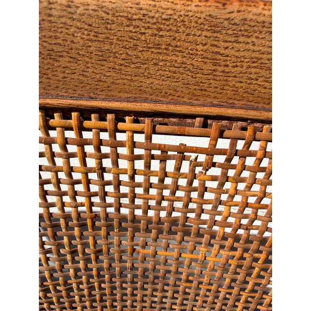 Brown Mid Century Modern Dux Swedish Dining Set – Drop Leaf Table + 6 Cane Back Chairs For Sale - Image 8 of 16