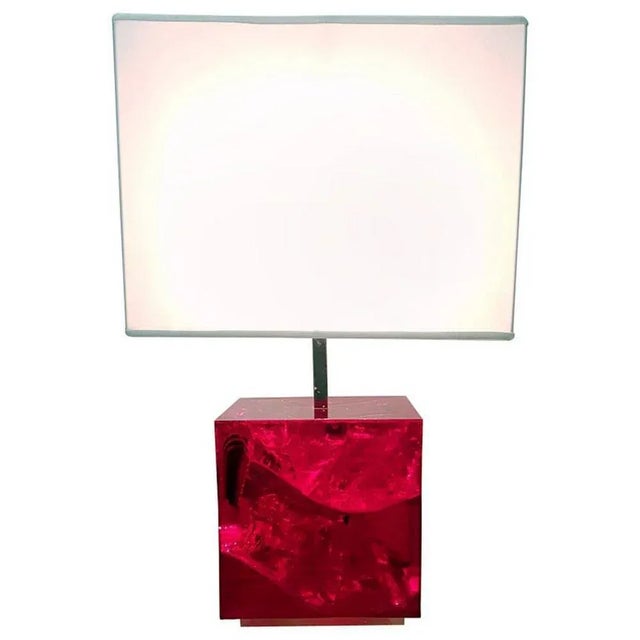 Plastic Fractal Resin Table Lamp by Pierre Giraudon, 1970s For Sale - Image 7 of 7