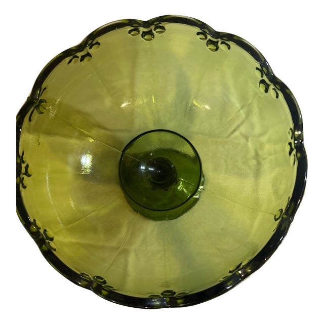 Vintage Indiana Glass Pedestal Fruit Bowl For Sale