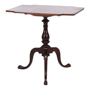 Antique Federal Queen Anne Cherry Candle Stand, 19th Century