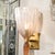 Modernist Hand-Blown Iridescent Pink Murano Glass Fluted Sconces W/ Spike Drop For Sale - Image 4 of 12