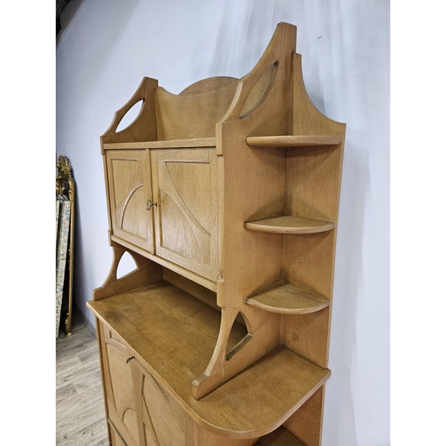 Art Nouveau Oak Cabinet with Secretary, 1920s For Sale - Image 4 of 18