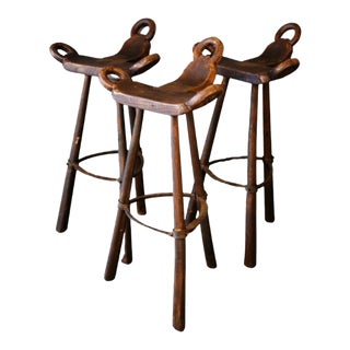 1920s Spanish Milking Stools - Set of 3 For Sale