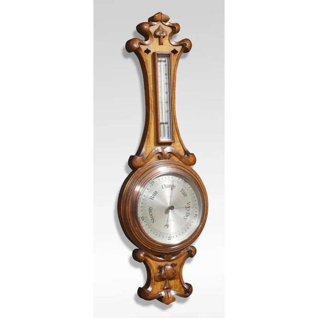 Vintage Oak Barometer, 1890s For Sale - Image 3 of 5