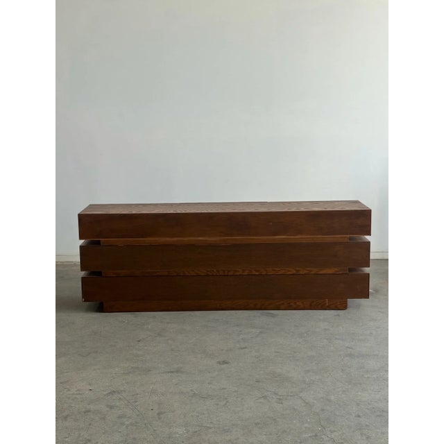 1990s Post Modern Oak - Nine Drawer Dresser For Sale - Image 9 of 13